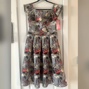 Multi-Pleated Floral Dress